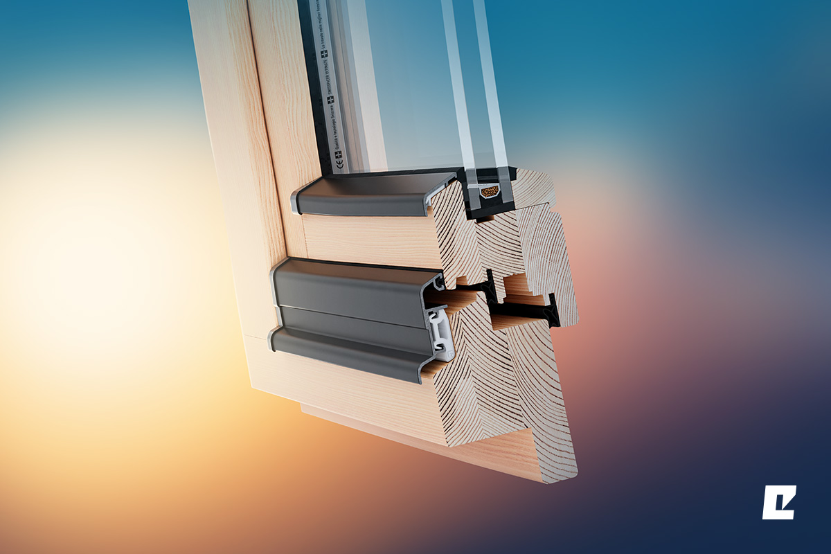 Fensterprofil und technische Detailansicht